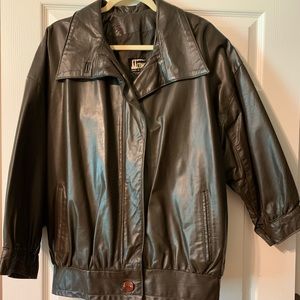 COMINT Leather Bomber Jacket